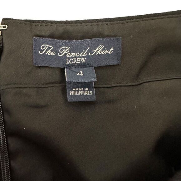 J Crew Wool Pencil Skirt Black size 4 - Picture 4 of 6